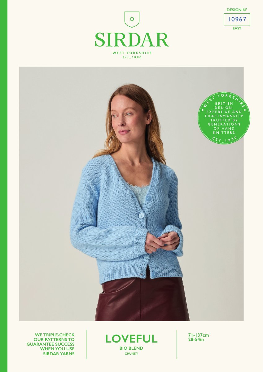 Sirdar 10967 Sweater in Loveful Bio Blend Chunky pattern cover