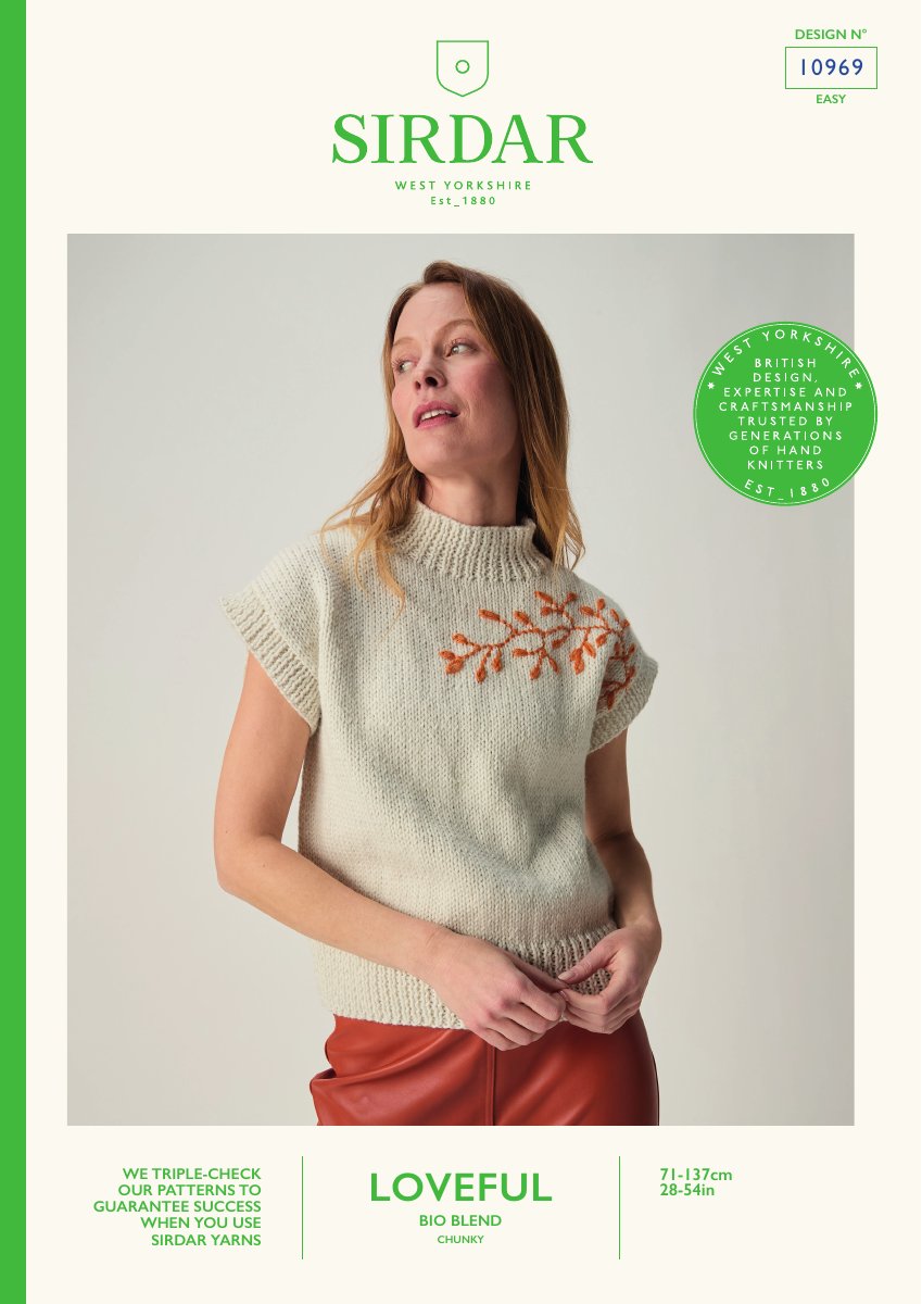 Sirdar 10969 Sweater in Loveful Bio Blend Chunky pattern cover