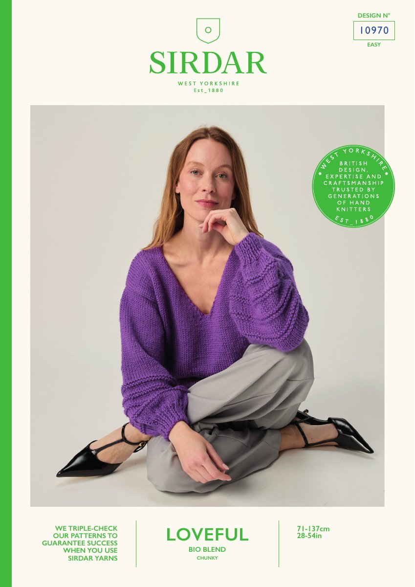 Sirdar 10970 Sweater in Loveful Bio Blend Chunky pattern cover