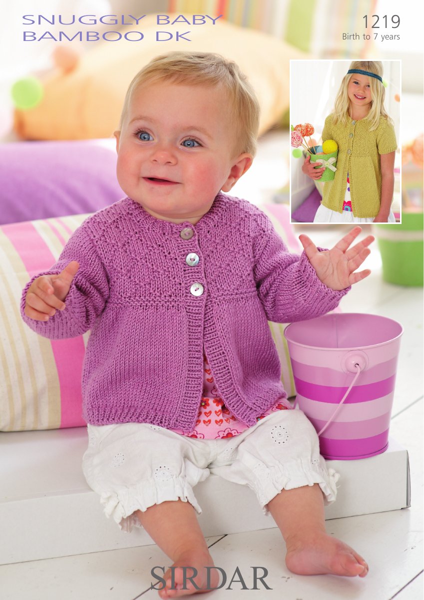 Sirdar 1219 Baby's & Child's Cardigan in Snuggly Baby Bamboo DK pattern cover