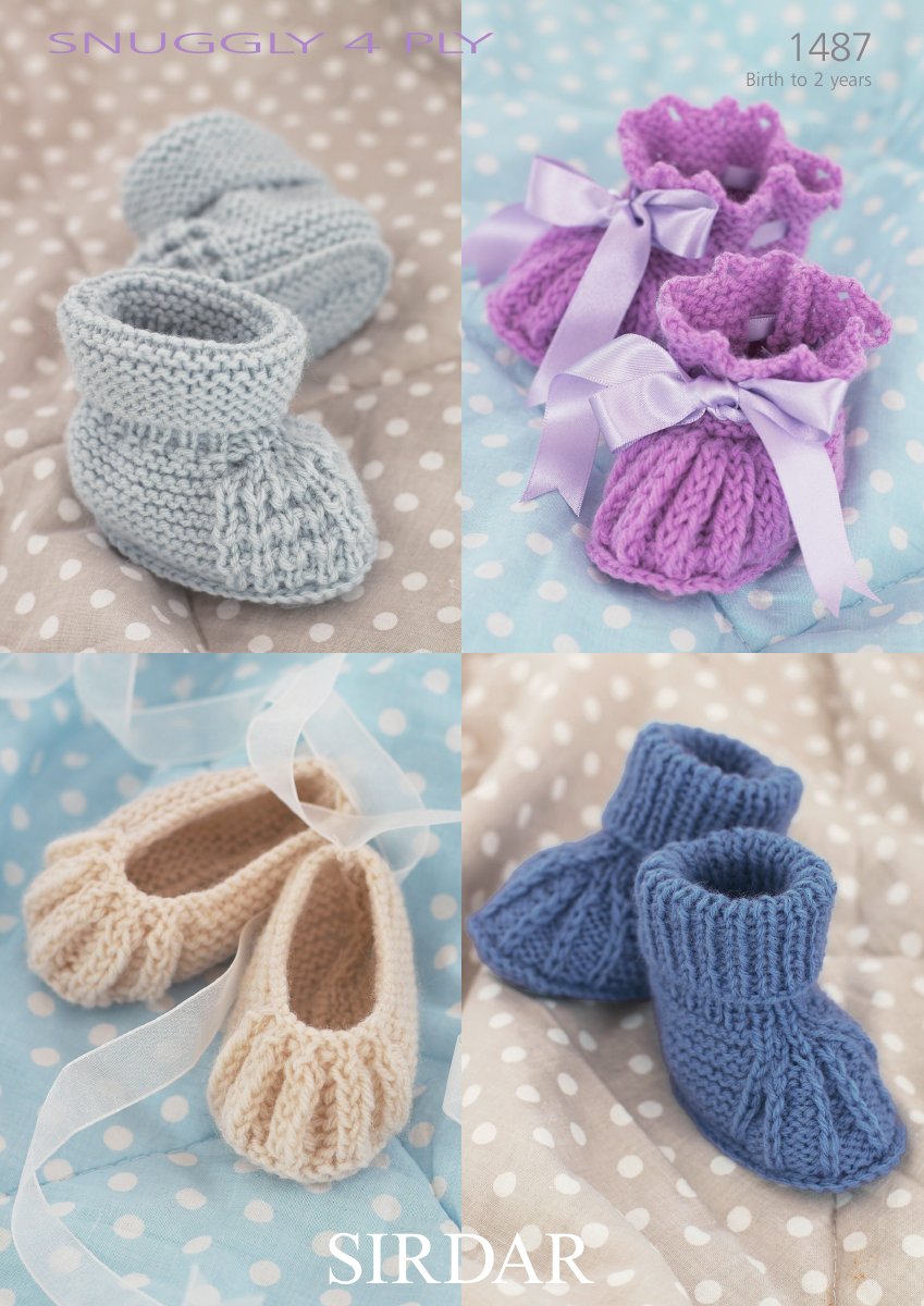 Sirdar 1487 Shoes and Bootees in Snuggly 4 Ply pattern cover