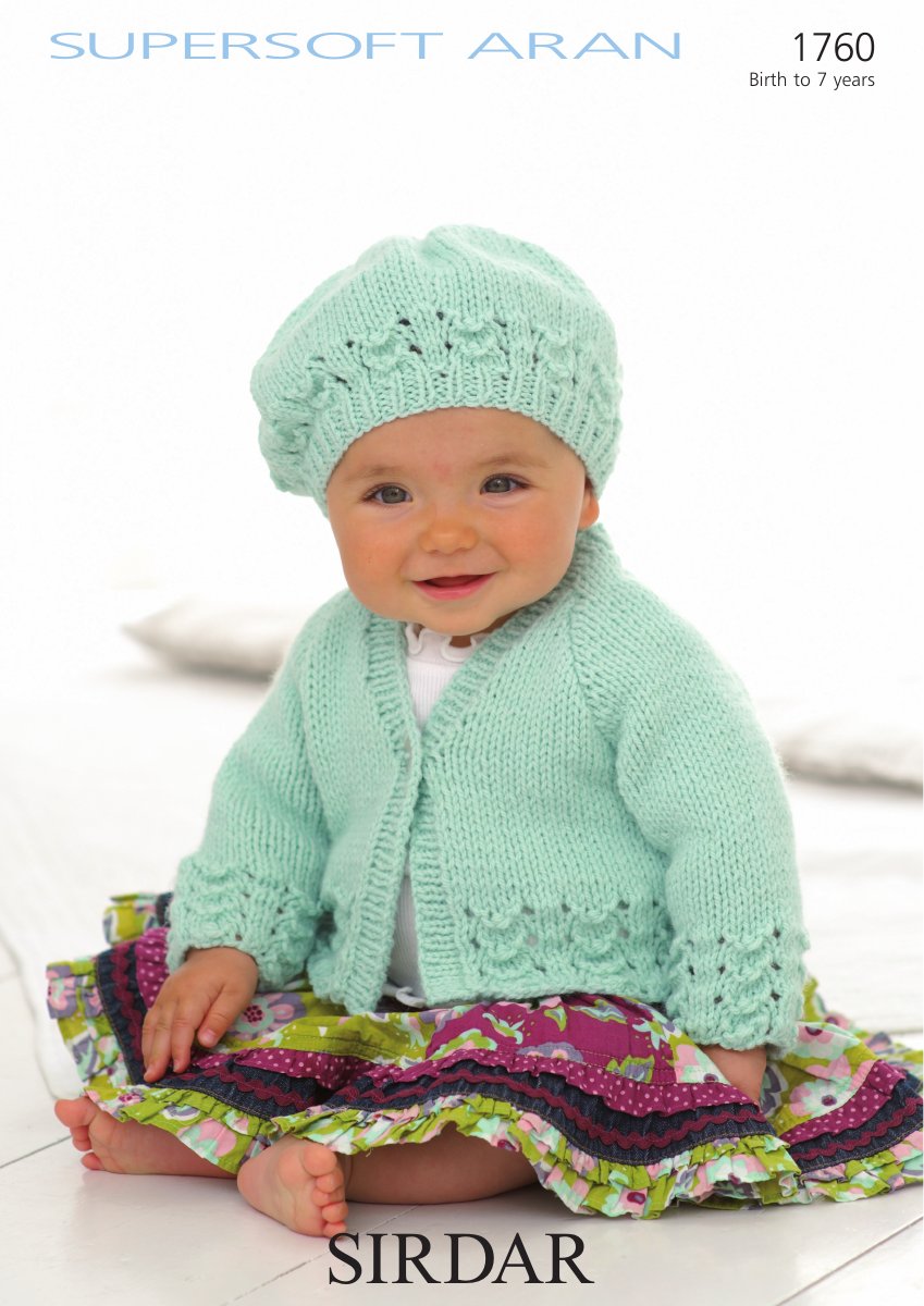 Sirdar 1760 Cardigan and Beret in Supersoft Aran pattern cover
