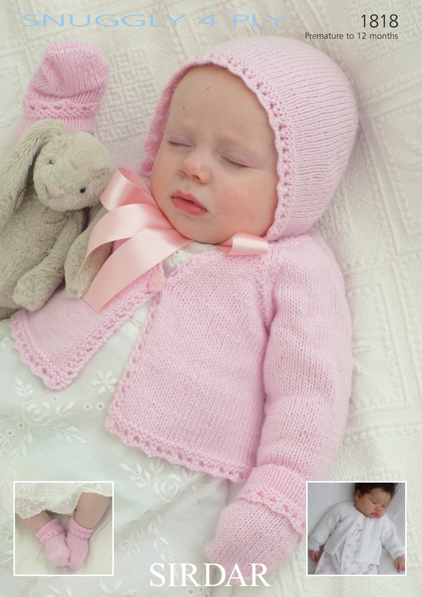 Sirdar 1818 Baby's Cardigan in Snuggly 4 Ply pattern cover