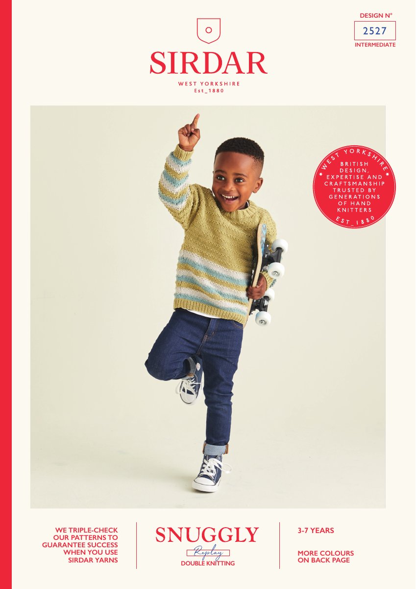 Sirdar 2527 Child's Sweater in Snuggly Replay DK pattern cover
