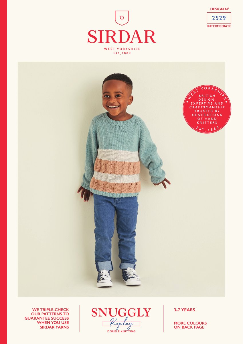 Sirdar 2529 Child's Sweater in Snuggly Replay DK pattern cover