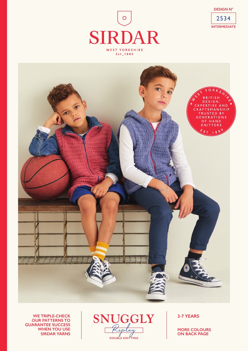 Sirdar 2534 Child's Gilet in Snuggly Replay DK pattern cover