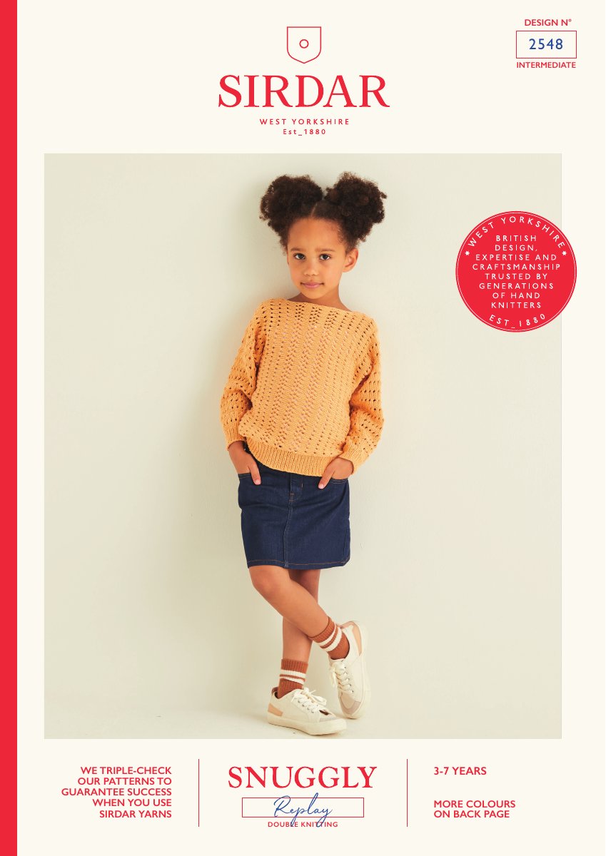 Sirdar 2548 Child's Sweater in Snuggly Replay DK pattern cover