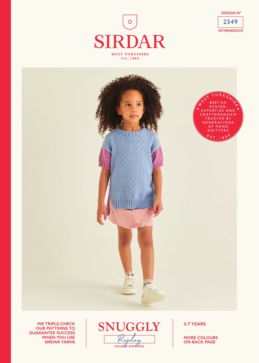 Sirdar 2549 Child's Tunic in Snuggly Replay DK pattern cover