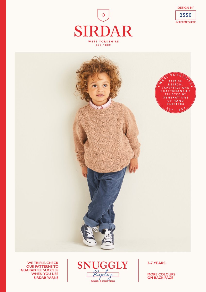 Sirdar 2550 Child's Sweater in Snuggly Replay DK pattern cover