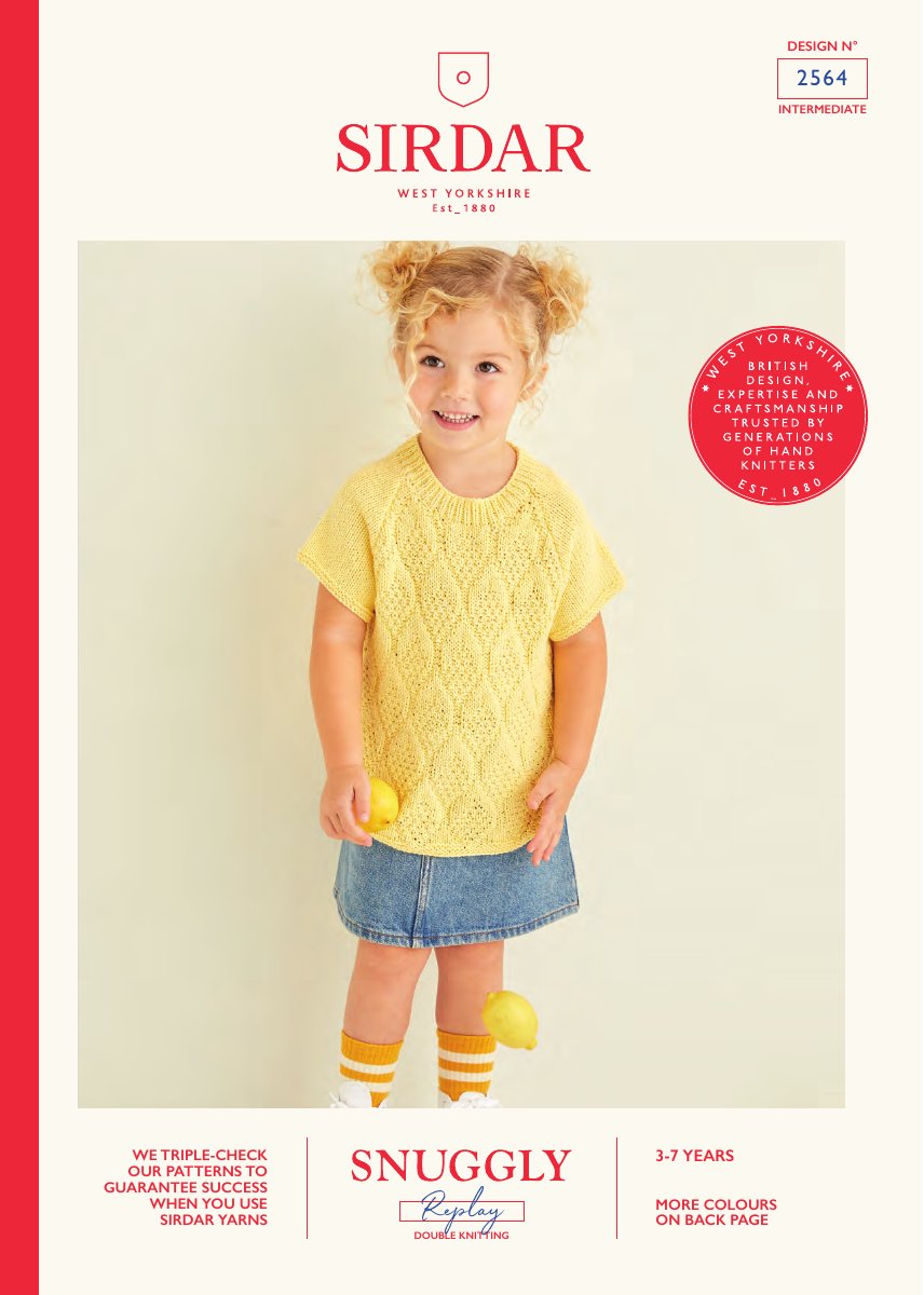 Sirdar 2564 Child's Top in Snuggly Replay DK pattern cover