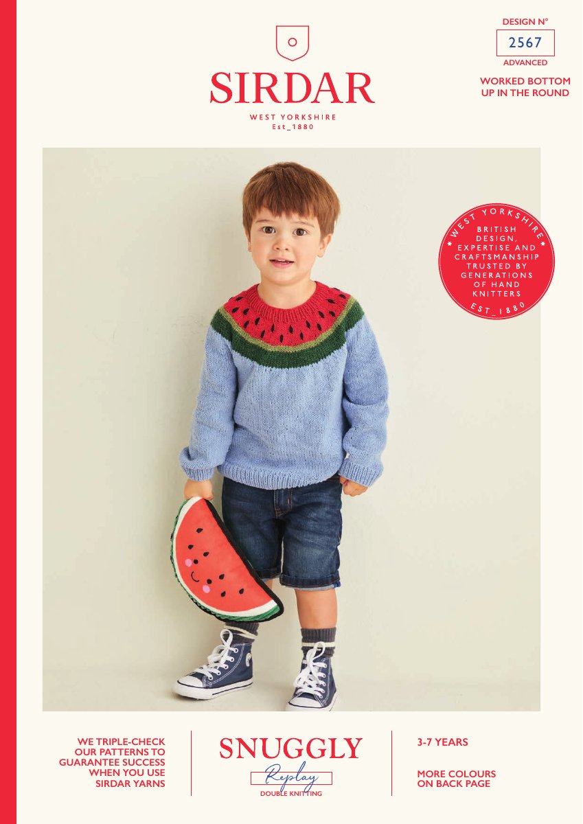 Sirdar 2567 Child's Sweater in Snuggly Replay DK pattern cover