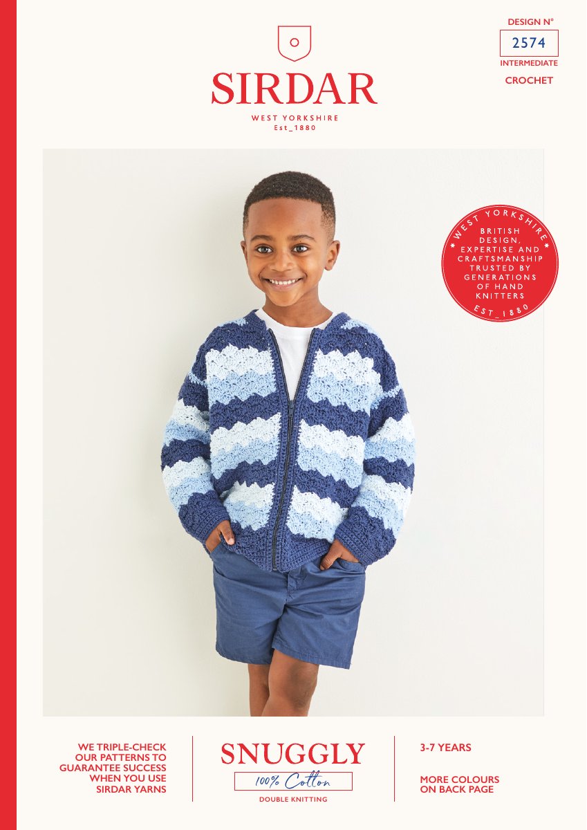 Sirdar 2574 Child's Jacket in Snuggly 100% Cotton DK pattern cover