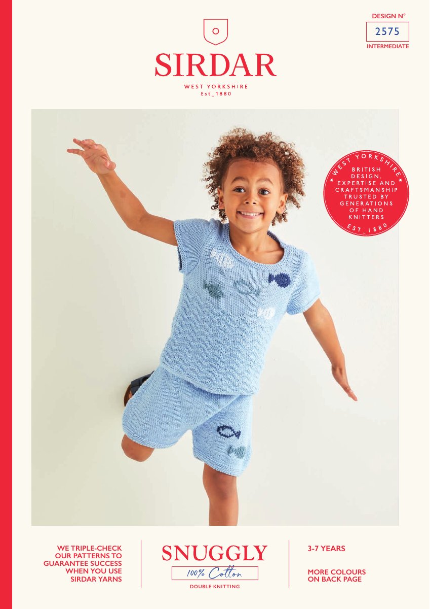 Sirdar 2575 Child's Top in Snuggly 100% Cotton DK pattern cover