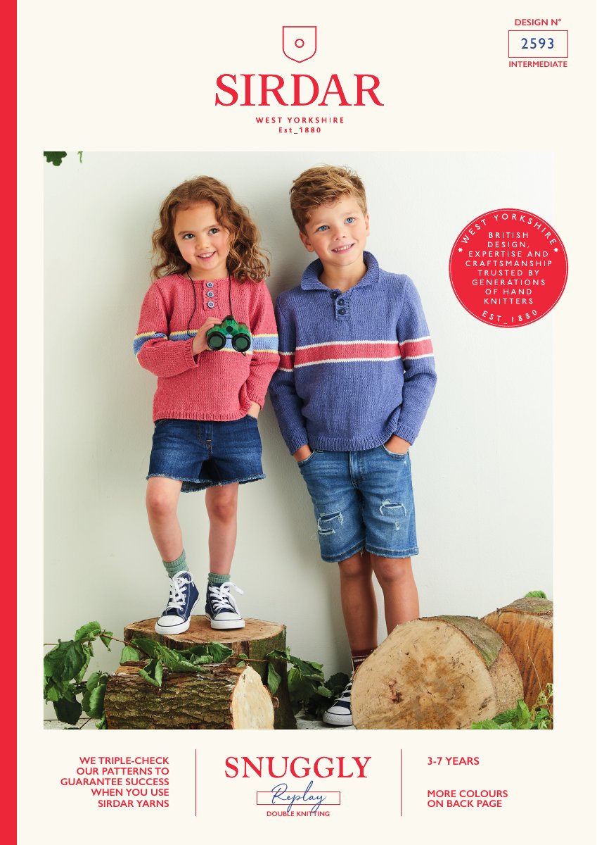 Sirdar 2593 Child's Sweater in Snuggly Replay DK pattern cover