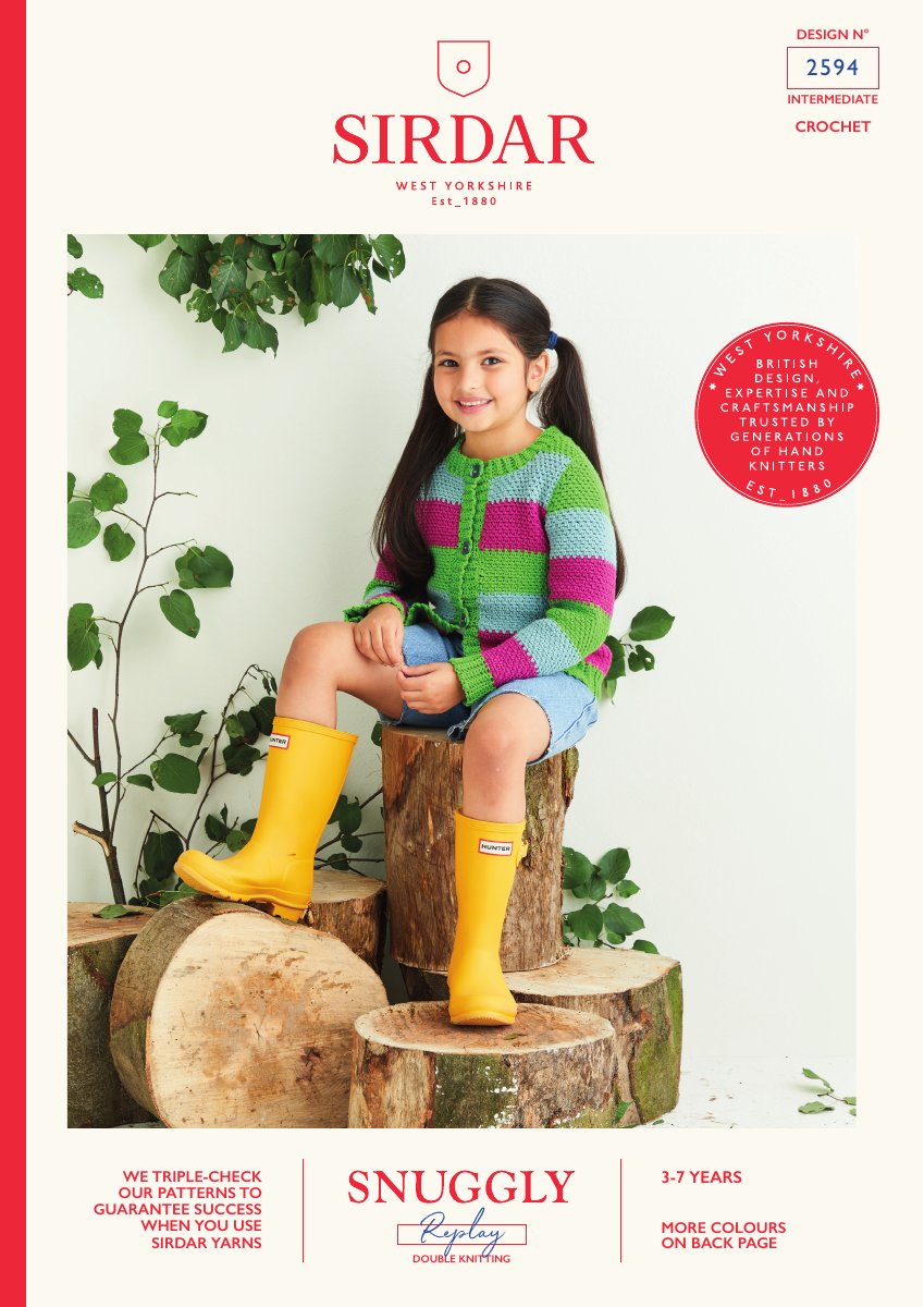 Sirdar 2594 Child's Cardigan in Snuggly Replay DK pattern cover