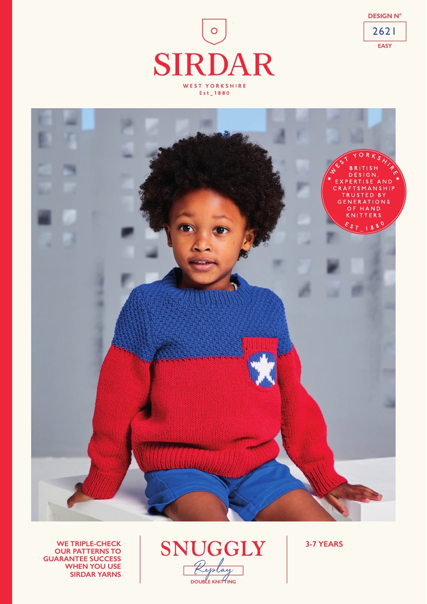 Sirdar 2621 Child's Sweater in Snuggly Replay DK pattern cover