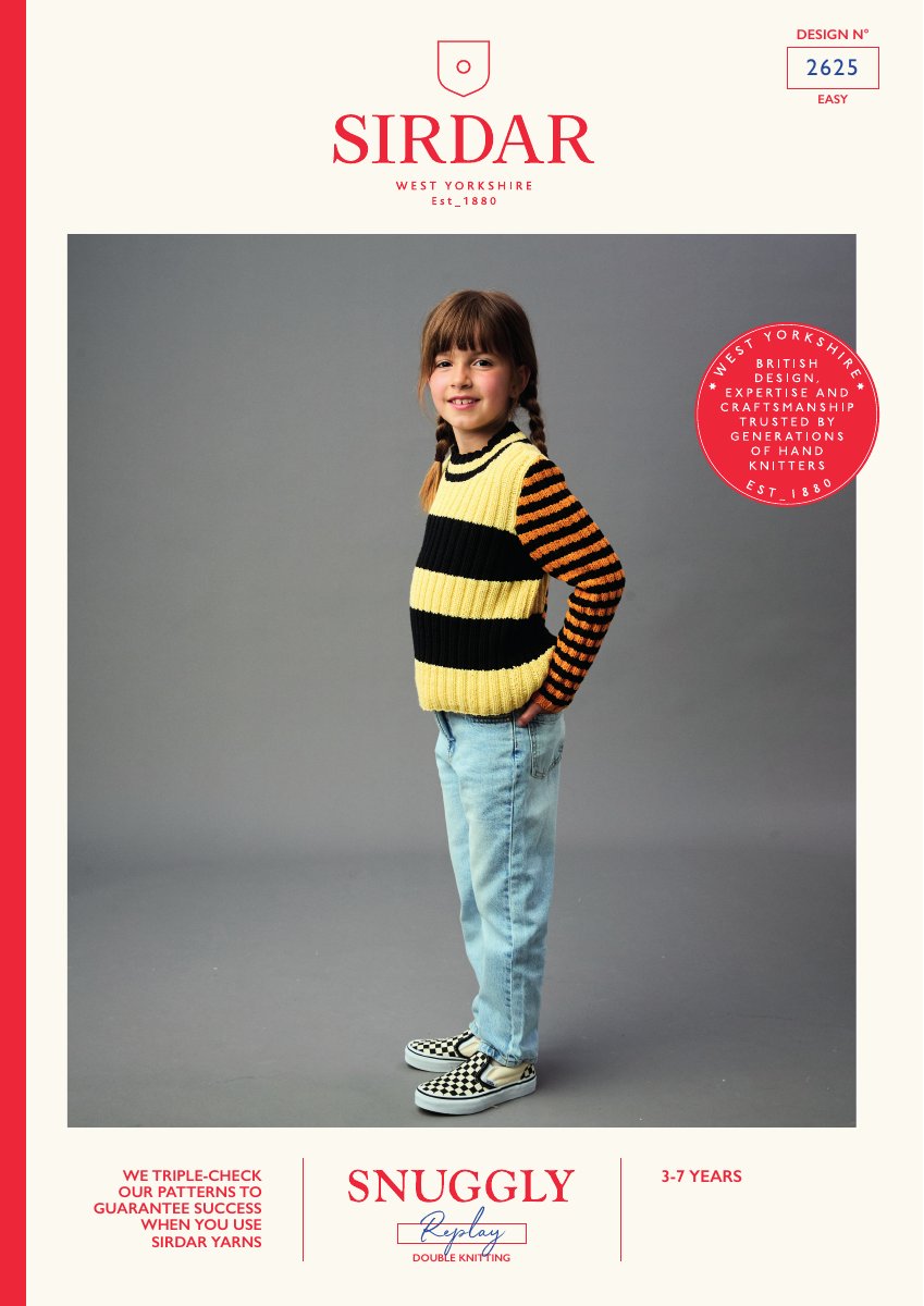 Sirdar 2625 Child's Sweater in Snuggly Replay DK pattern cover