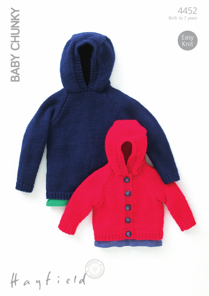 Hayfield 4452 Sweater and Jacket in Baby Chunky pattern cover