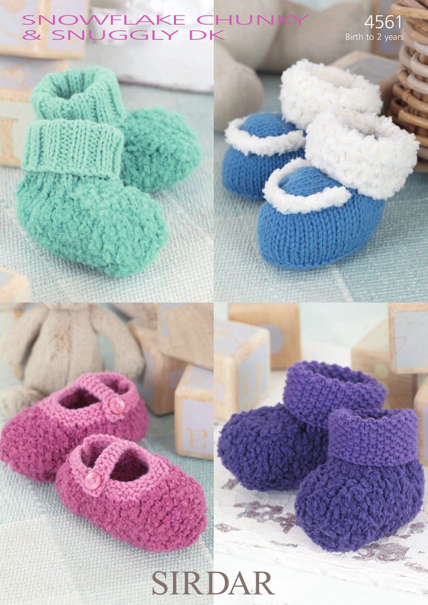 Sirdar 4561 Shoes & Bootees in Snuggly Snowflake Chunky pattern cover