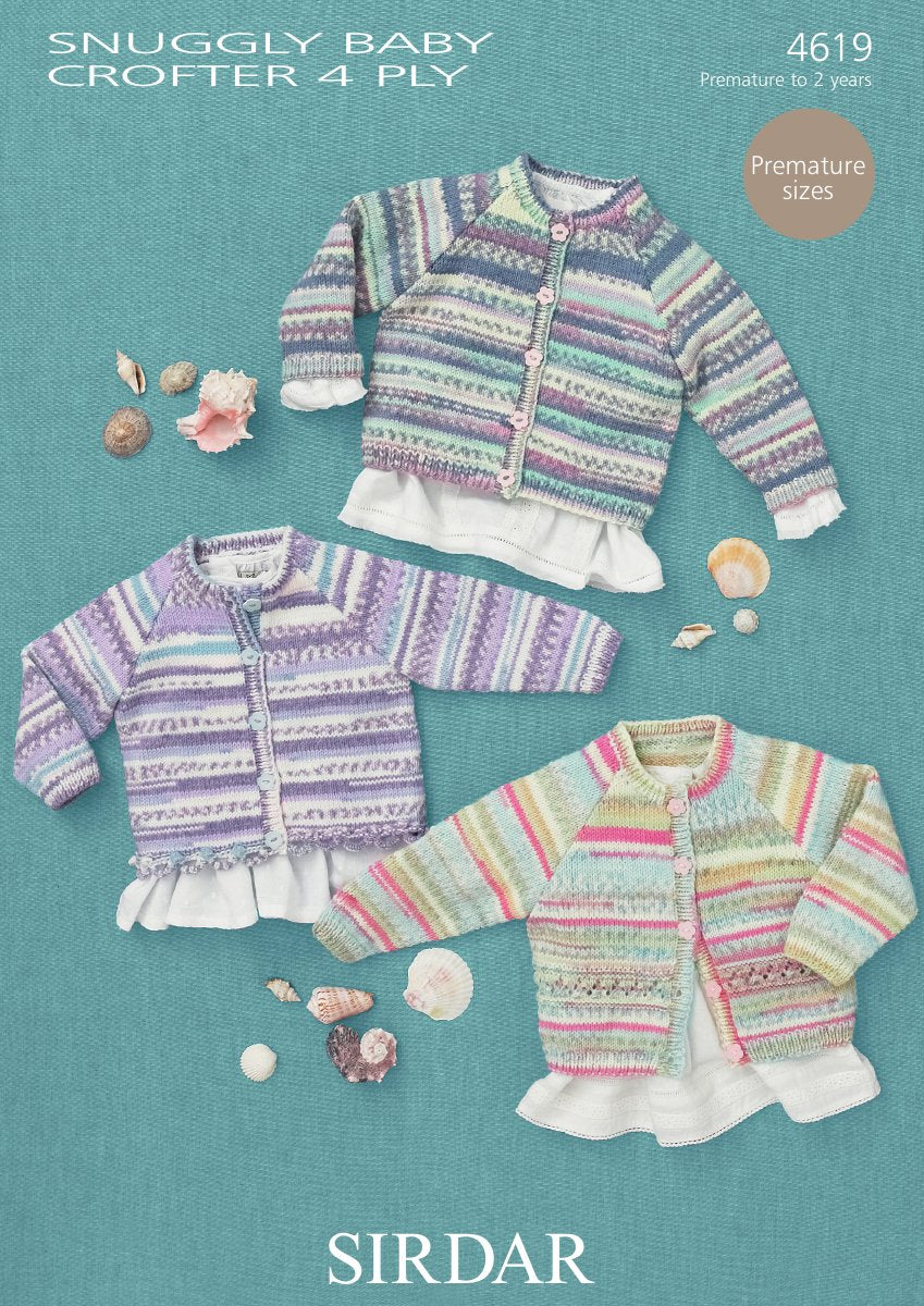 Sirdar 4619 Cardigans in Snuggly Baby Crofter 4 Ply pattern cover