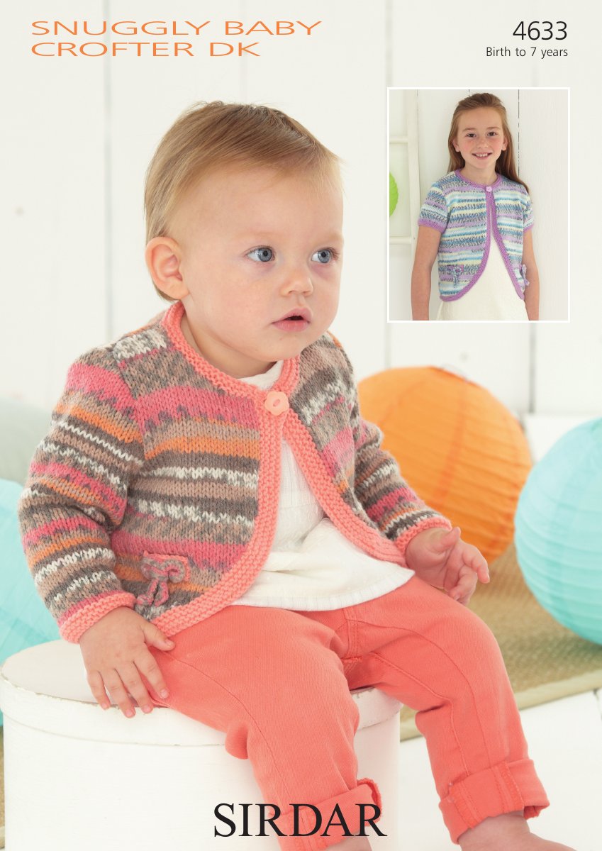 Sirdar 4633 Baby's & Child's Cardigan in Snuggly Baby Crofter DK pattern cover