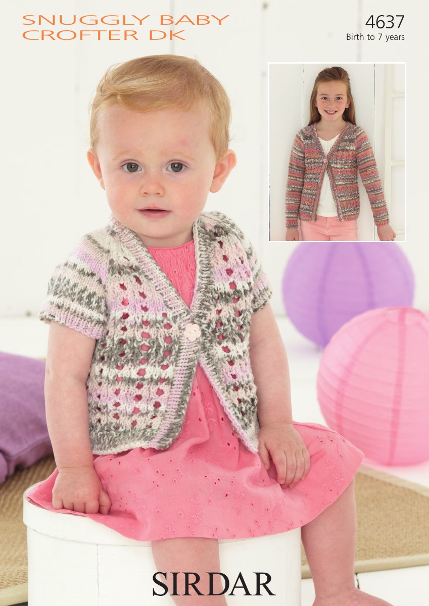 Sirdar 4637 Cardigans in Snuggly Baby Crofter DK pattern cover