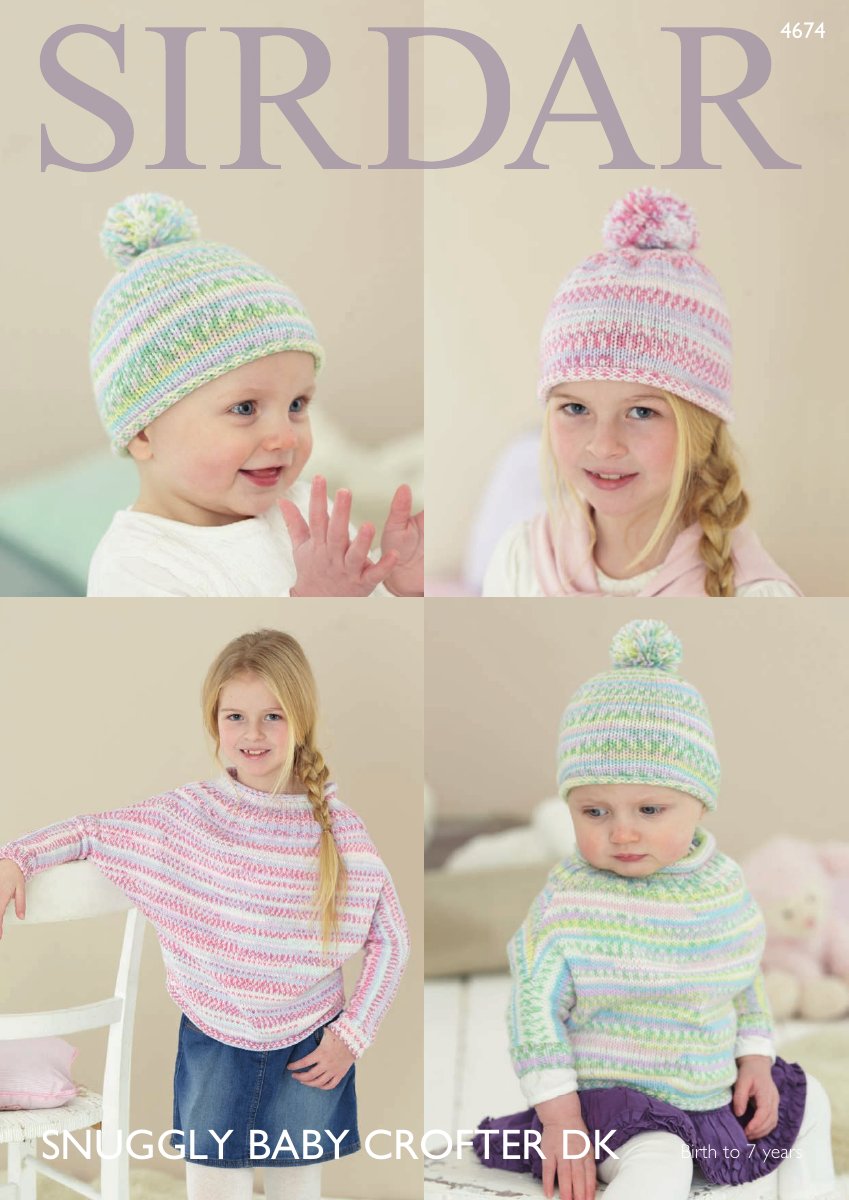 Sirdar 4674 Poncho with Sleeves & Hat in Snuggly Baby Crofter DK pattern cover