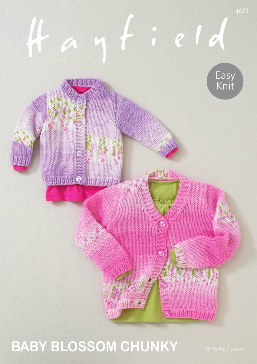 Hayfield 4677 Cardigans in Baby Blossom Chunky pattern cover