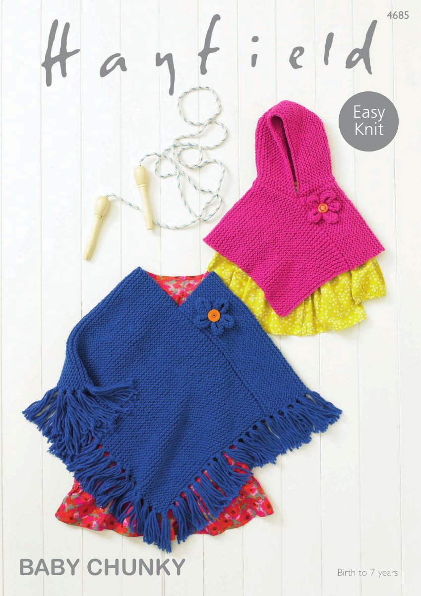 Hayfield 4685 Ponchos in Baby Chunky pattern cover
