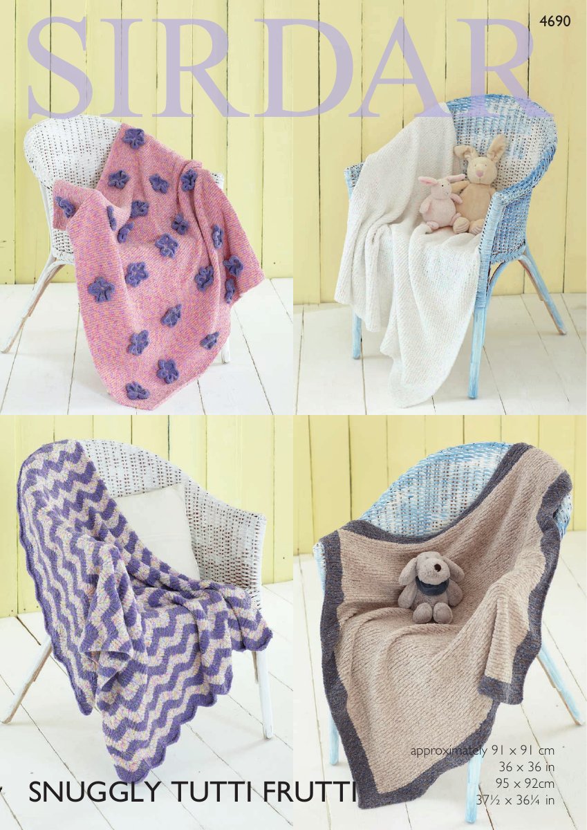 Sirdar 4690 Blankets in Snuggly Tutti Frutti pattern cover