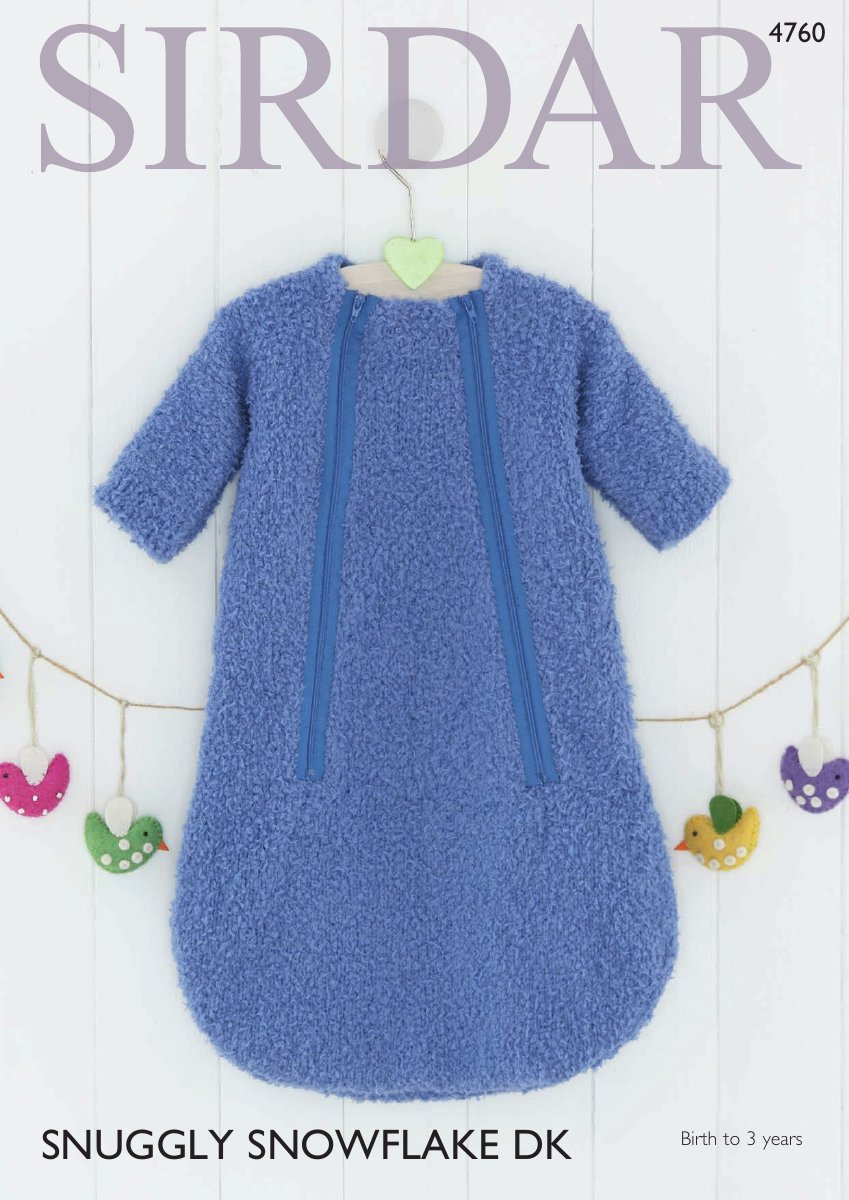 Sirdar 4760 Baby Boy's Sleeping Bag in Snuggly Snowflake DK pattern cover