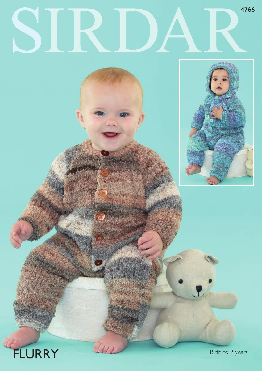 Sirdar 4766 All-in-ones in Flurry pattern cover