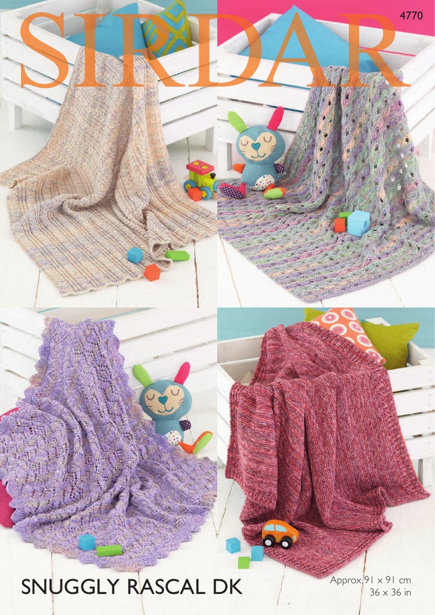 Sirdar 4770 Blanket in Snuggly Rascal DK pattern cover