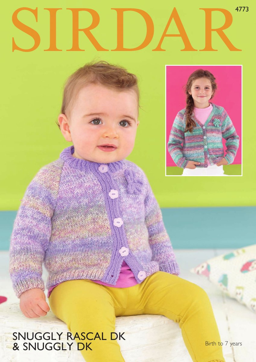 Sirdar 4773 Cardigans in Snuggly Rascal DK pattern cover