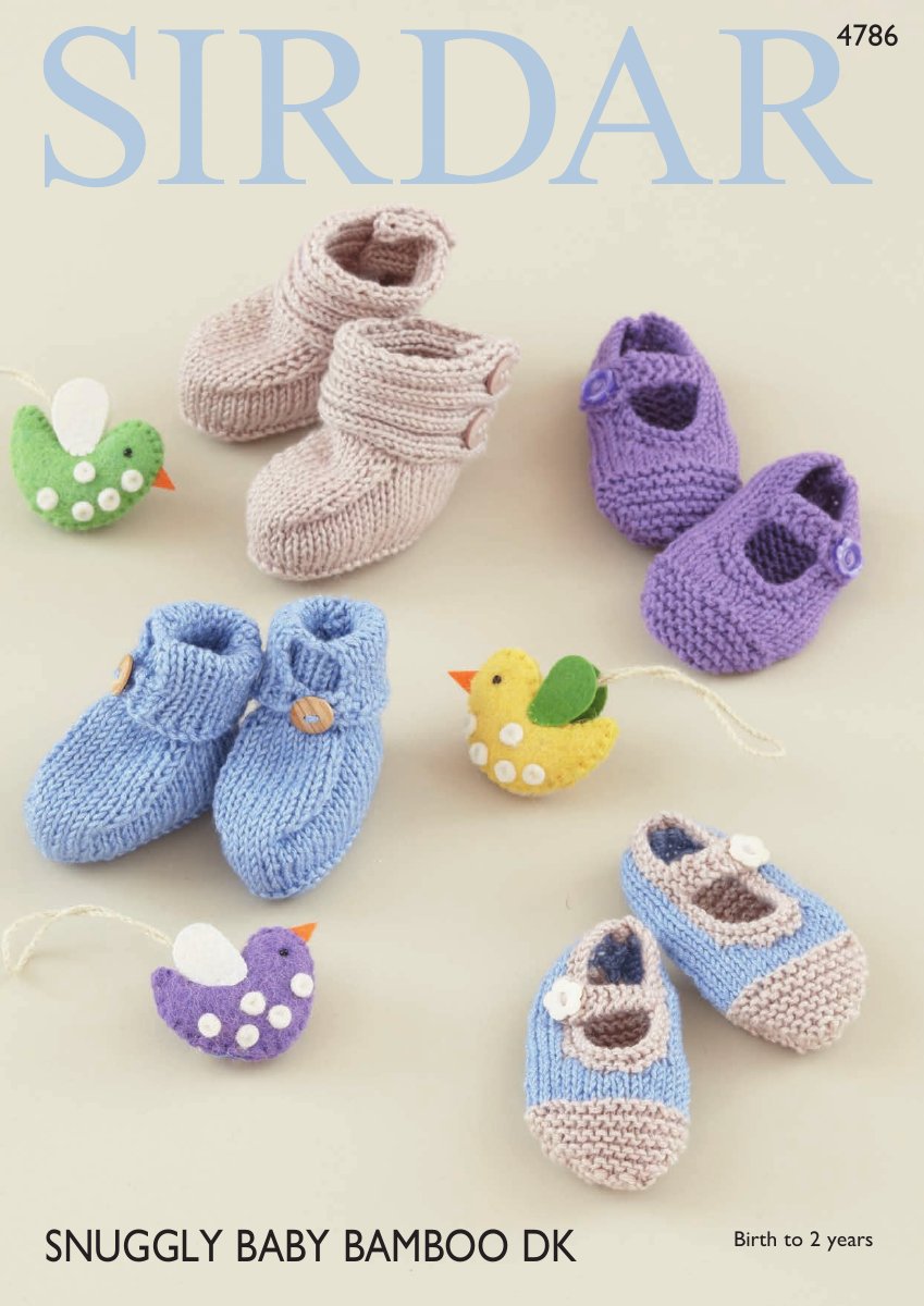 Sirdar 4786 Baby Bootees & Shoes in Snuggly Baby Bamboo DK pattern cover
