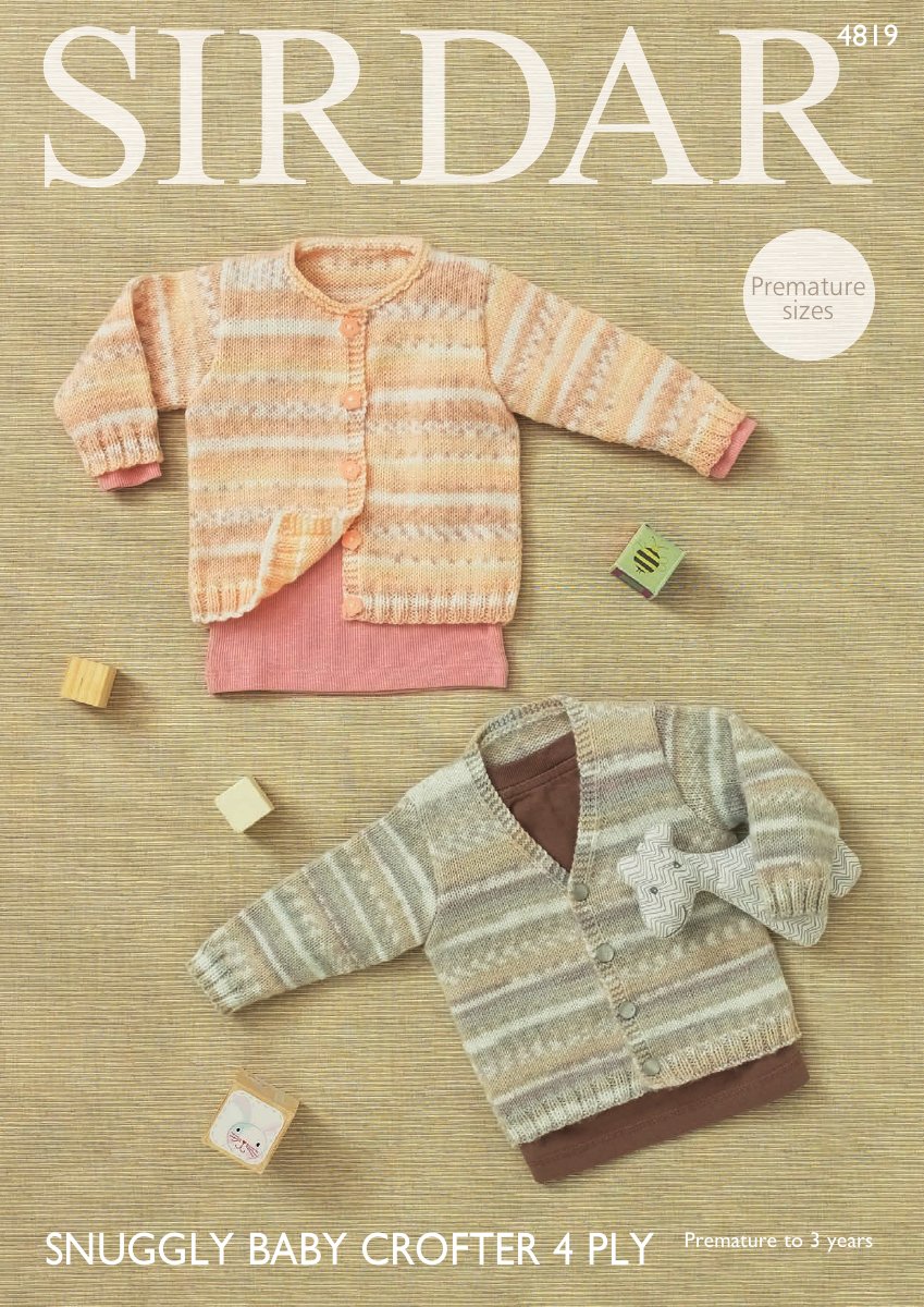 Sirdar 4819 Cardigans in Snuggly Baby Crofter 4 Ply pattern cover
