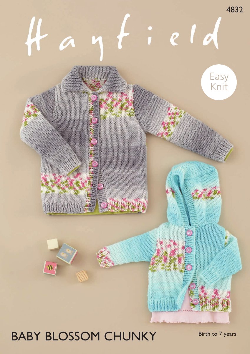 Hayfield 4832 Cardigans in Baby Blossom Chunky pattern cover