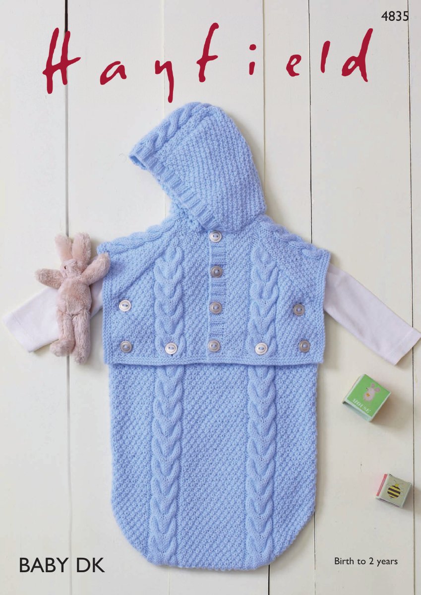 Hayfield 4835 Baby Sleeping Bag in Baby DK pattern cover