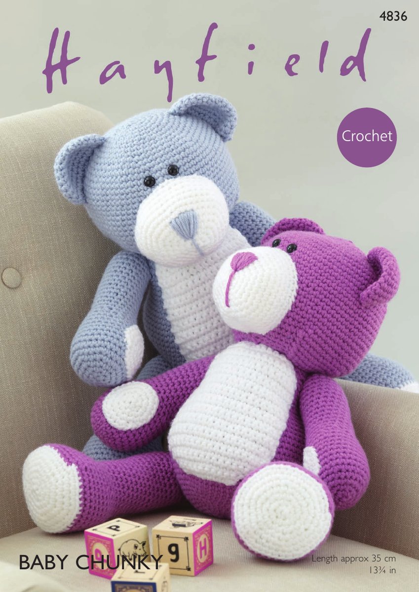 Hayfield 4836 Bear in Baby Chunky pattern cover
