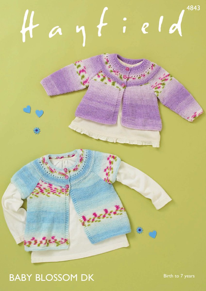 Hayfield 4843 Cardigans in Baby Blossom DK pattern cover