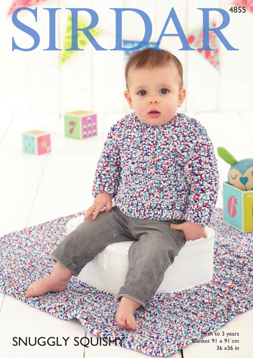 Sirdar 4855 Baby Boy's Sweater and Blanket in Snuggly Squishy pattern cover