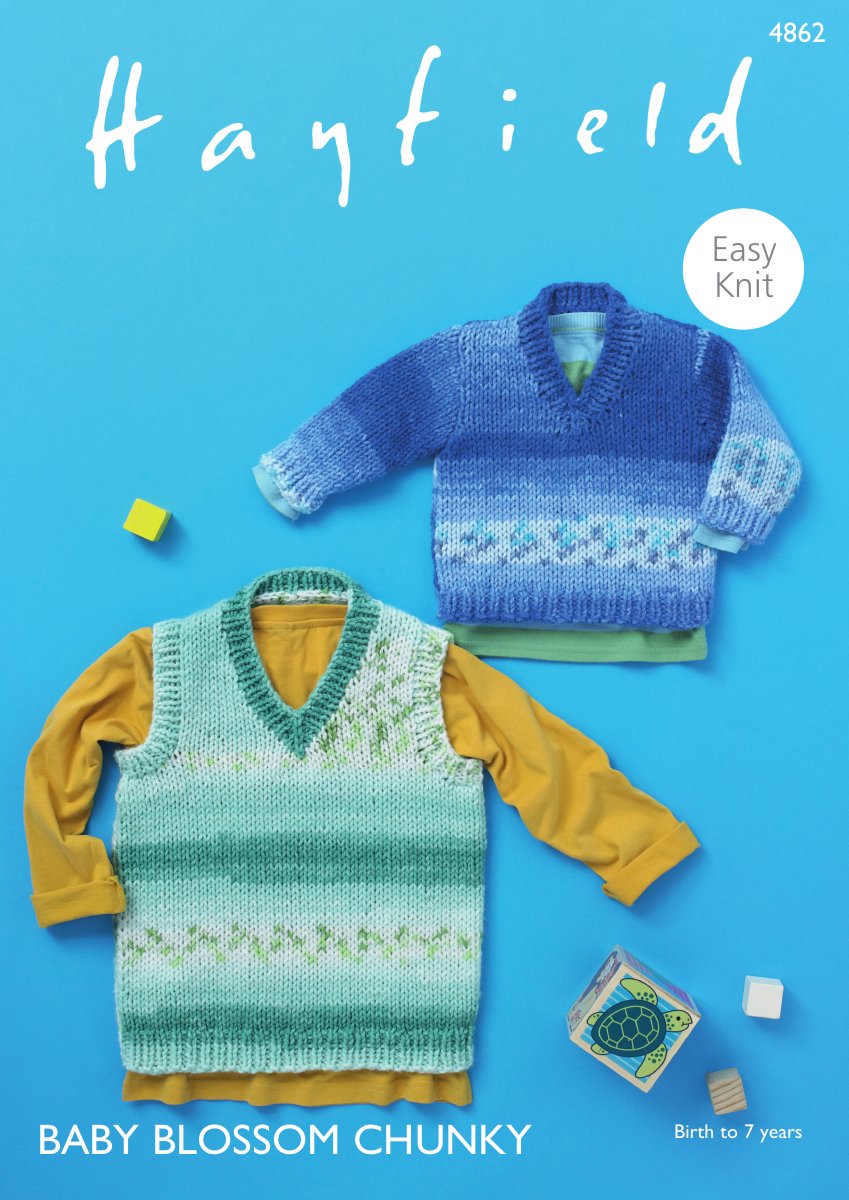 Hayfield 4862 Sweater & Tank in Baby Blossom Chunky pattern cover
