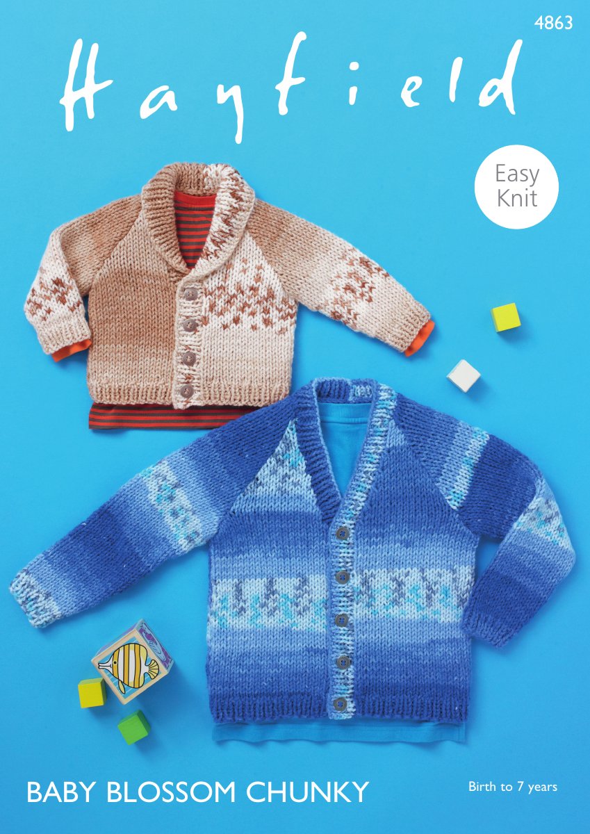 Hayfield 4863 Cardigans in Baby Blossom Chunky pattern cover
