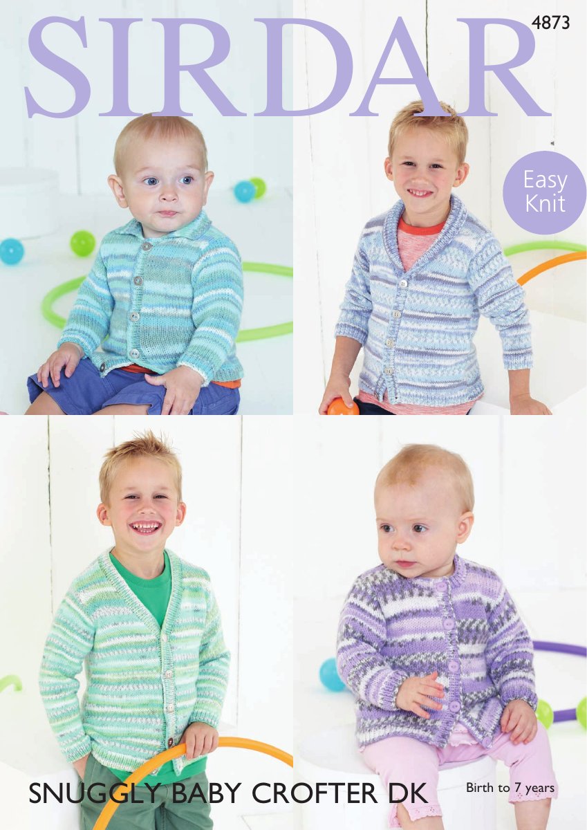 Sirdar 4873 Children's Cardigans in Snuggly Baby Crofter DK pattern cover