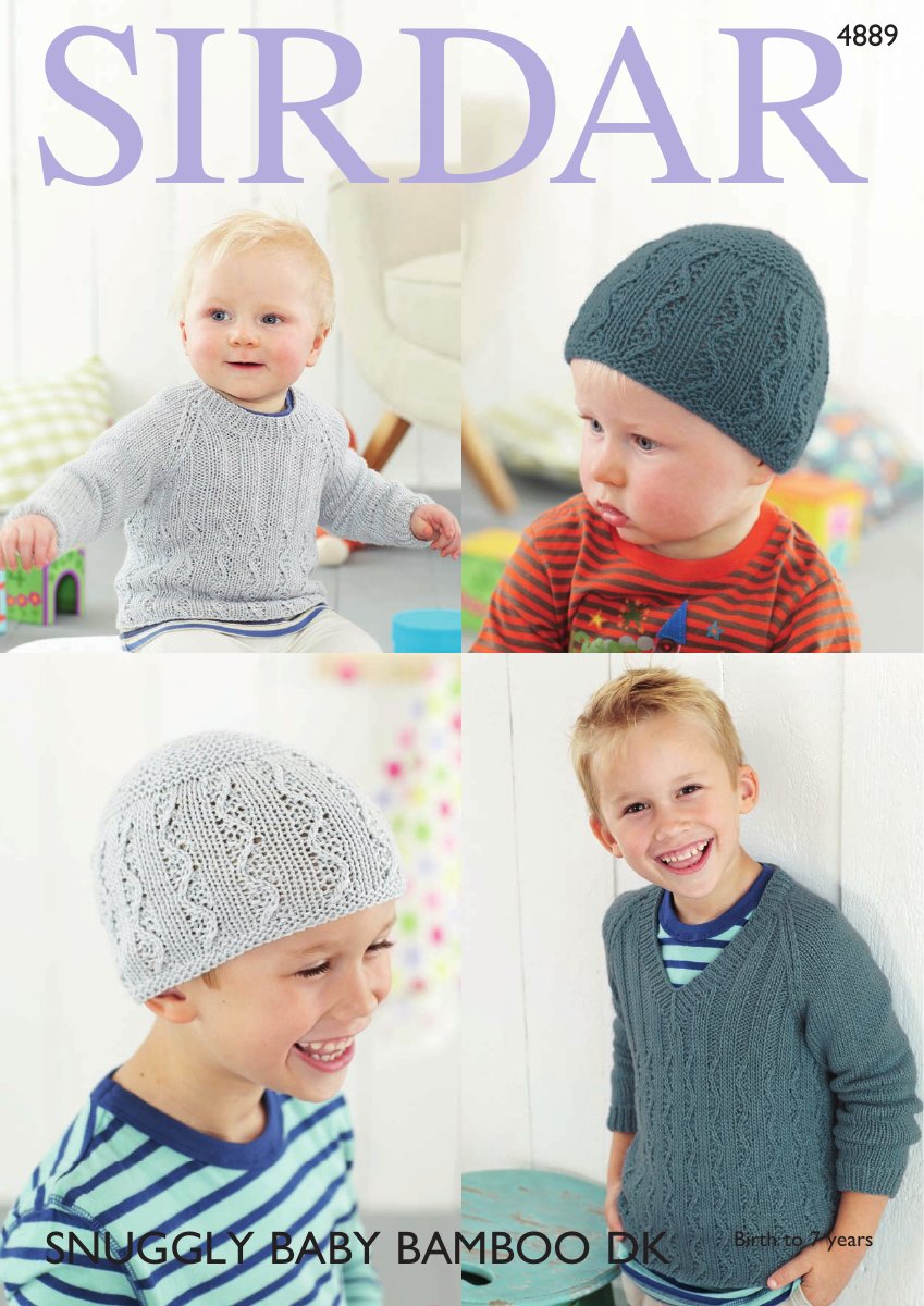Sirdar 4889 Boy's Sweaters and Hat in Snuggly Baby Bamboo DK pattern cover