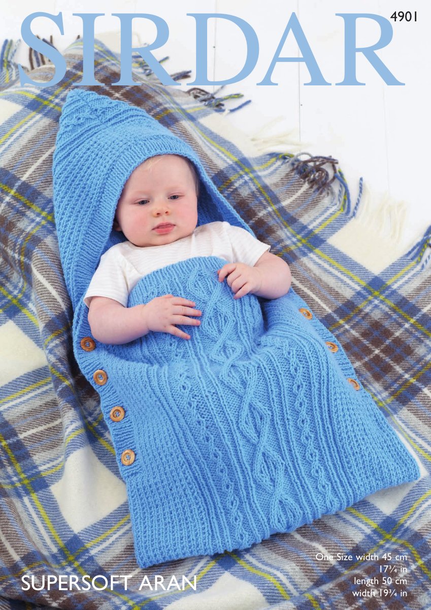 Sirdar 4901 Baby's Sleeping Bag in Supersoft Aran pattern cover