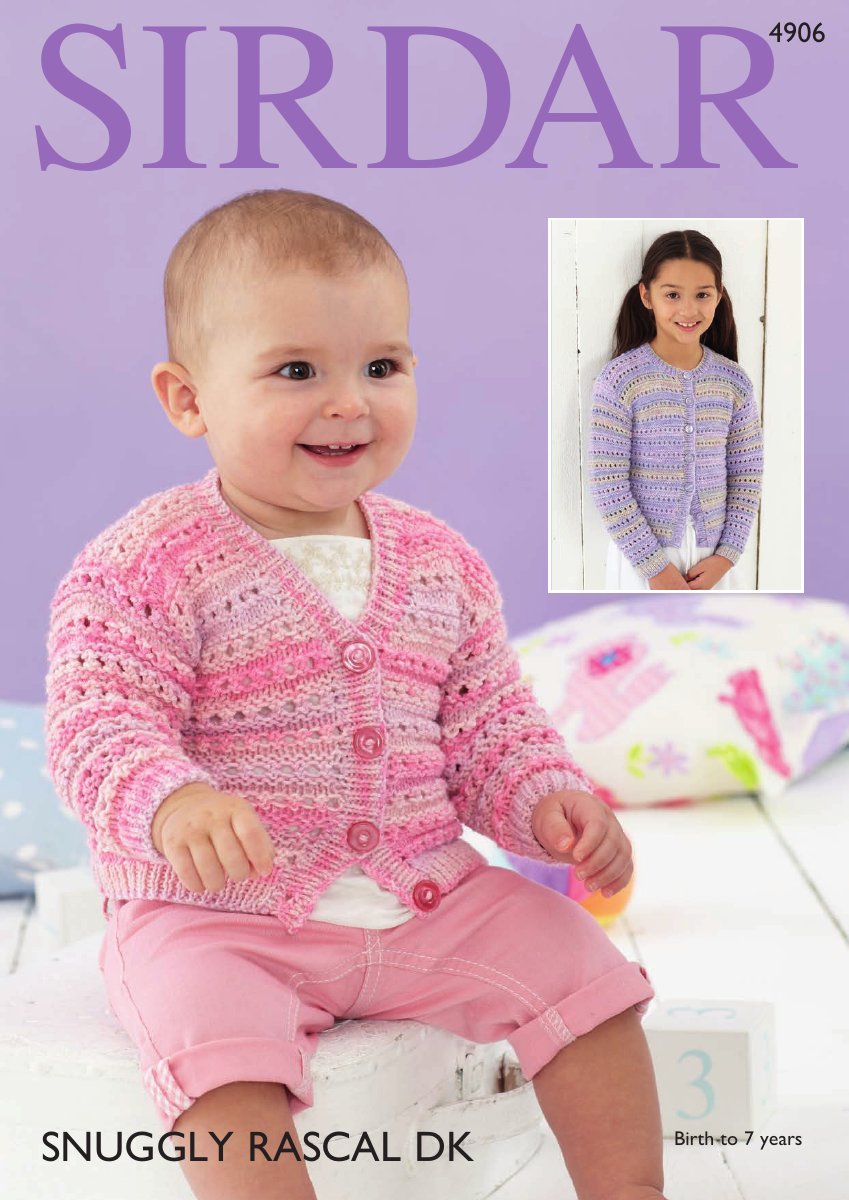 Sirdar 4906 Cardigans in Snuggly Rascal DK pattern cover
