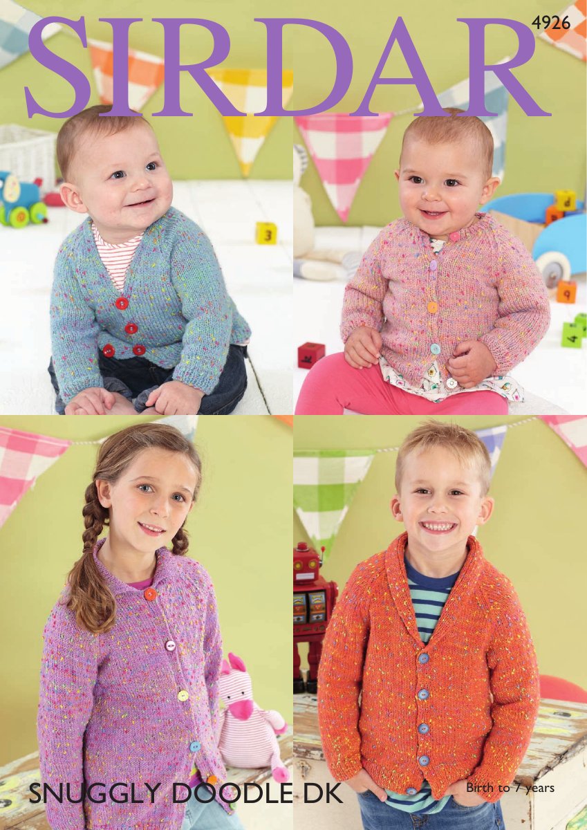 Sirdar 4926 Cardigans in Snuggly Doodle DK pattern cover
