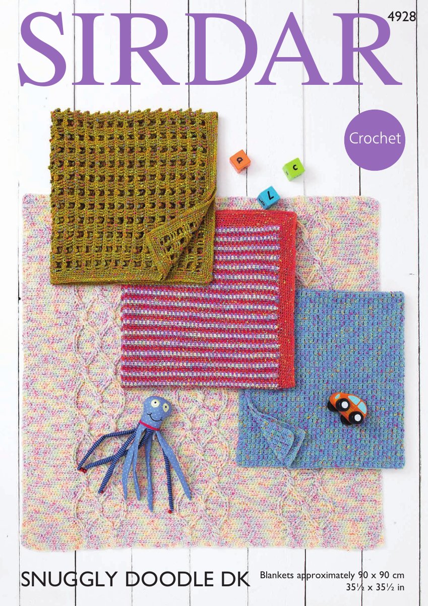 Sirdar 4928 Blanket in Snuggly Doodle DK pattern cover