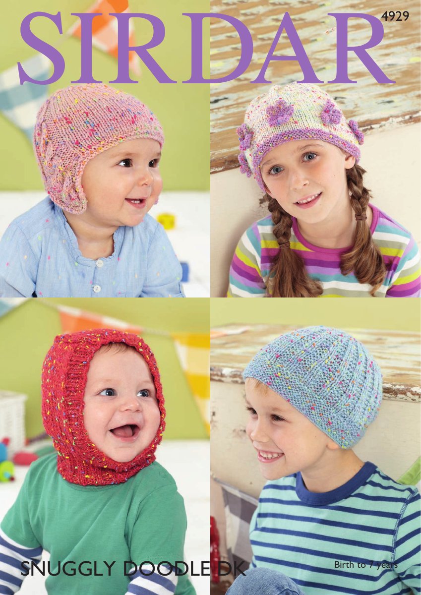 Sirdar 4929 Hats in Snuggly Doodle DK pattern cover
